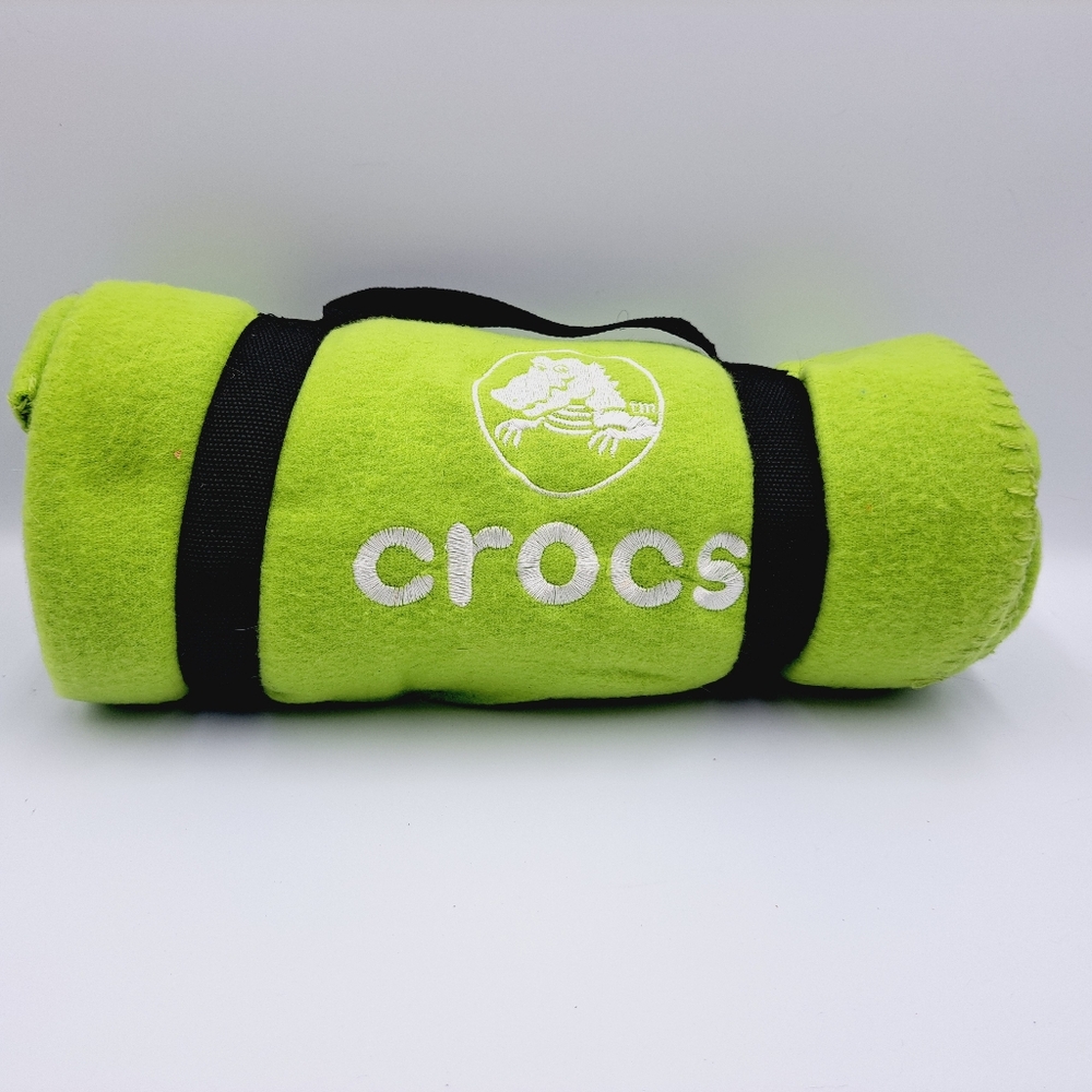 Rare Crocs Fleece Embroidered Travel Blanket